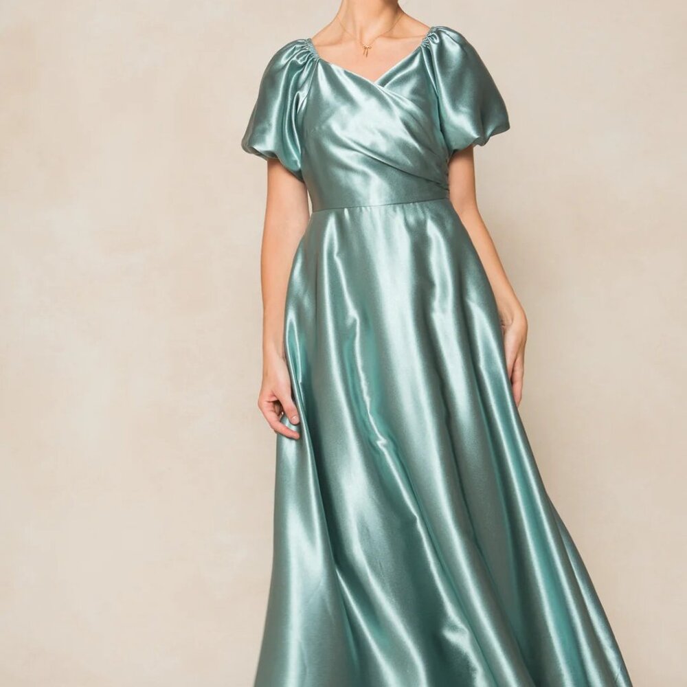 Ivy City Seaglass Satin Woman's Bridesmaid Dress!  NWT! - Picture 5 of 6